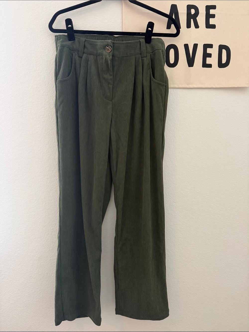 Halara Olive Green Corduroy Pants